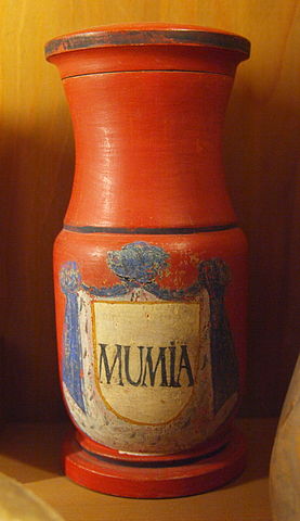 Apothekengefäß MUMIA aus dem 18. Jh., Deutsches Apothekenmuseum Heidelberg